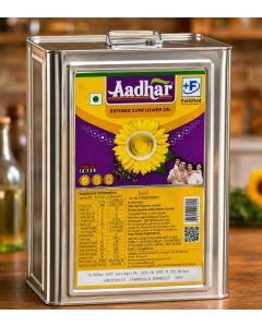 13KG "AADHAR" SUNFLOWER REFINED OIL TIN