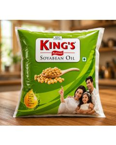 "KINGS" REF SOYA OIL 375 GM POUCH ( 24 POUCH )